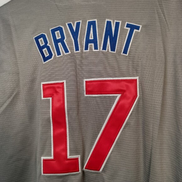 Chicago Cubs Kris Bryant Jersey Youth Large Majestic Cool Base MLB Gray #17 - Picture 11 of 16